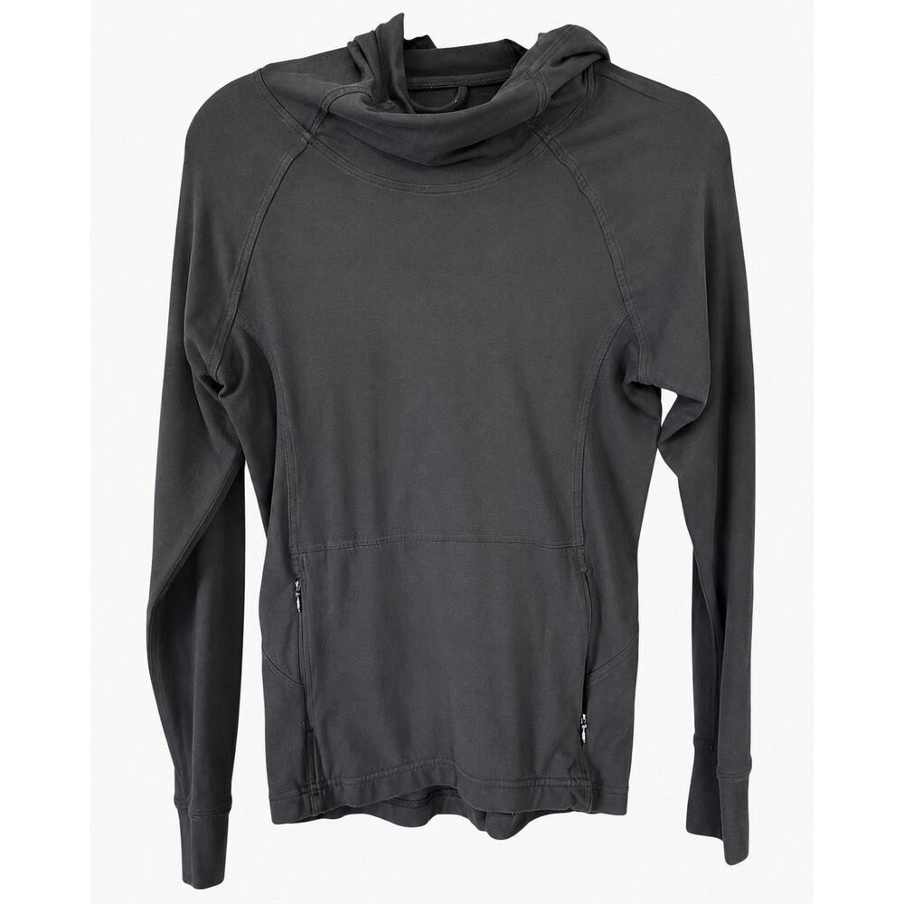 Lululemon Stress Less Hoodie Women’s Size 4 Gray Cowl Neck Zip Pocket Athleisure